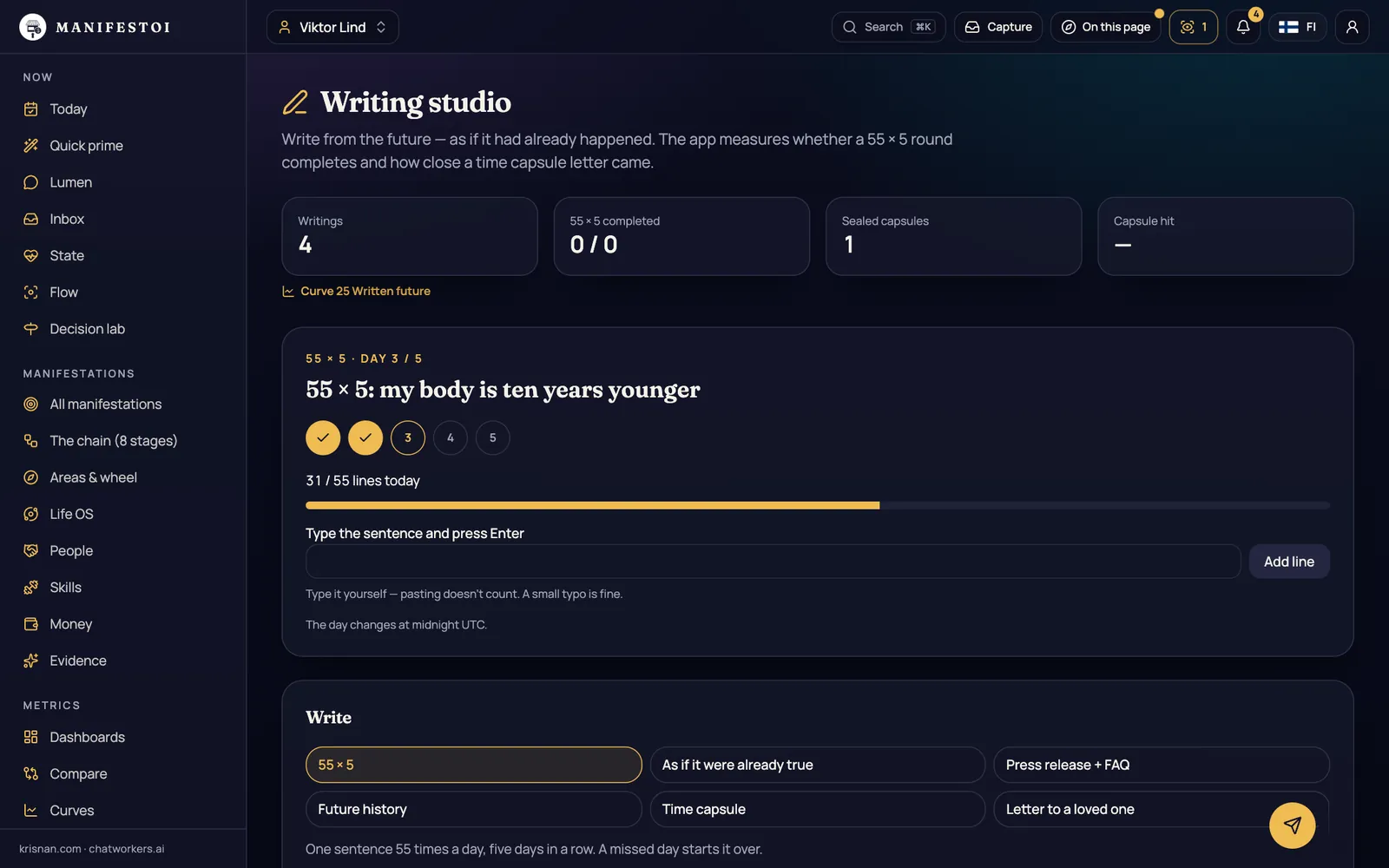 Writing workshop – 55 × 5, time capsules and future history – write from the future.